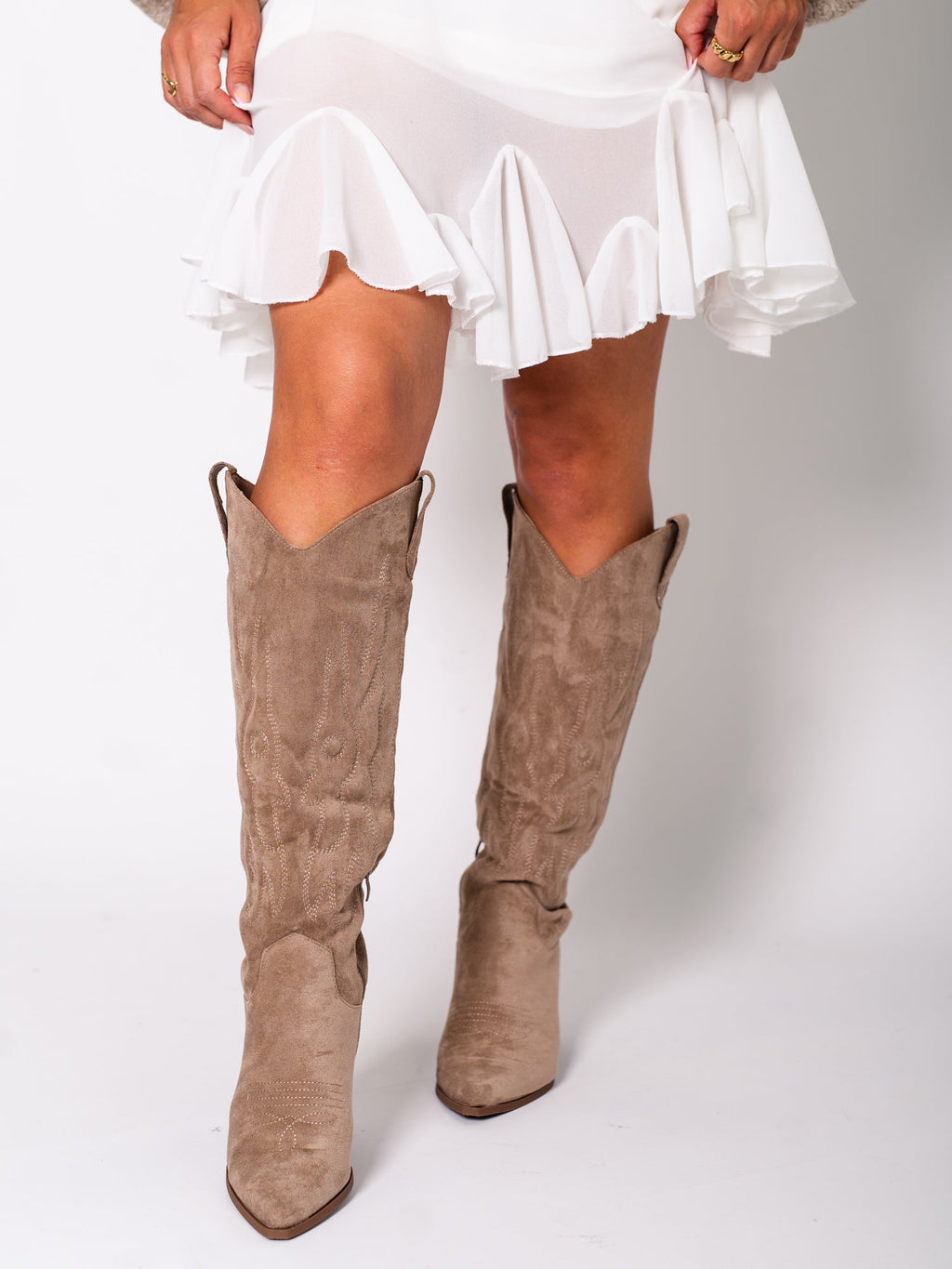 B-Ware 789. Hannah Western Stiefel - Beige Gr.36