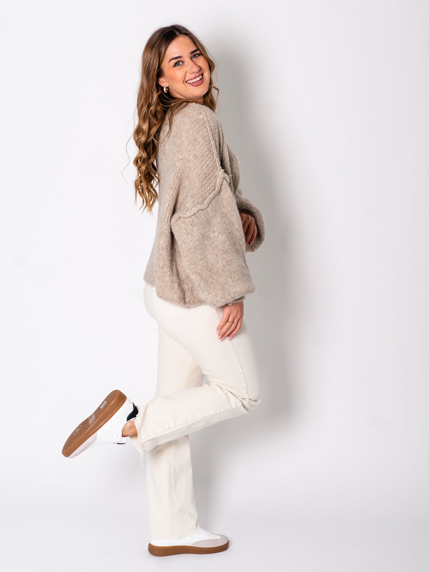 Emelie Strickjacke - Taupe