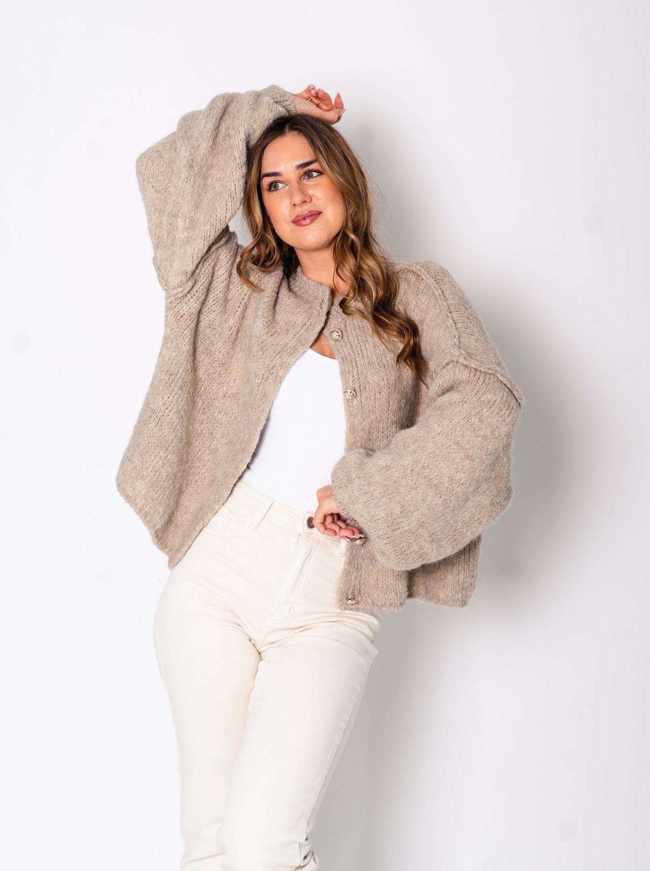 Emelie Strickjacke - Taupe