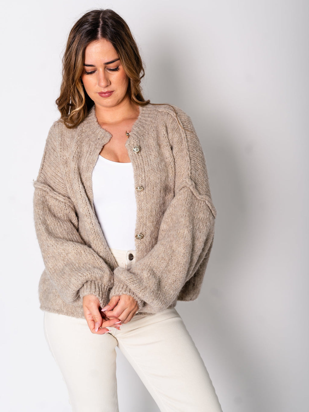 Emelie Strickjacke - Taupe