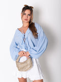 Selene Binde Bluse - Blau