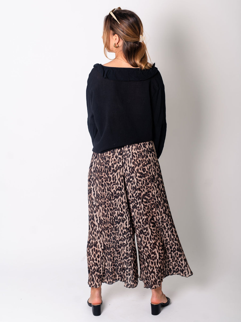 Lamiya Plissee Hose - Leo/Beige