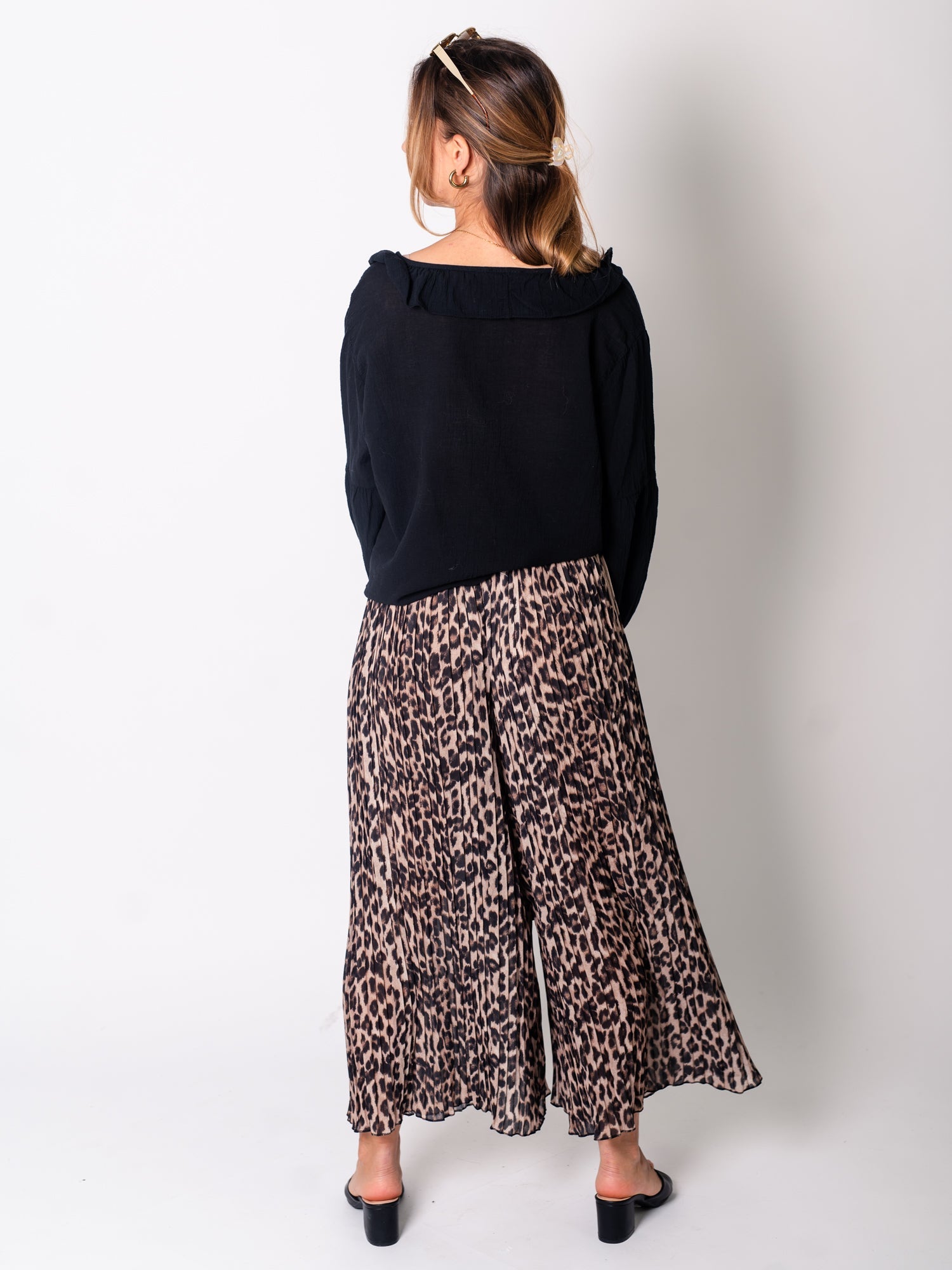 Lamiya Plissee Hose - Leo/Beige