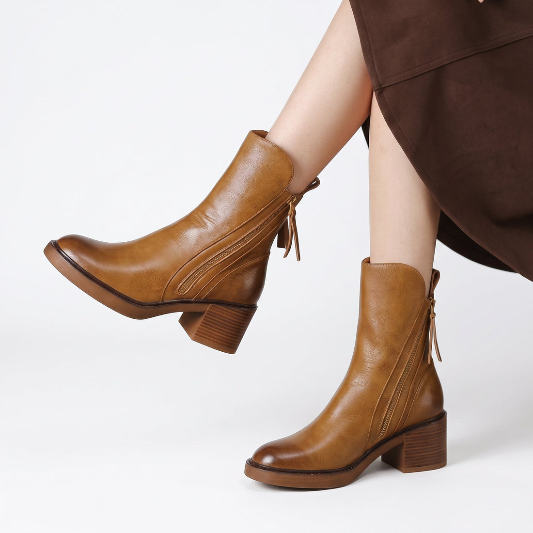 Monica – Botines Elegantes con Cremallera Lateral