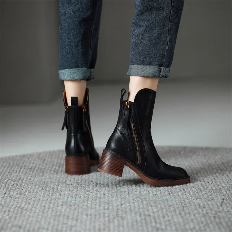 Monica – Botines Elegantes con Cremallera Lateral