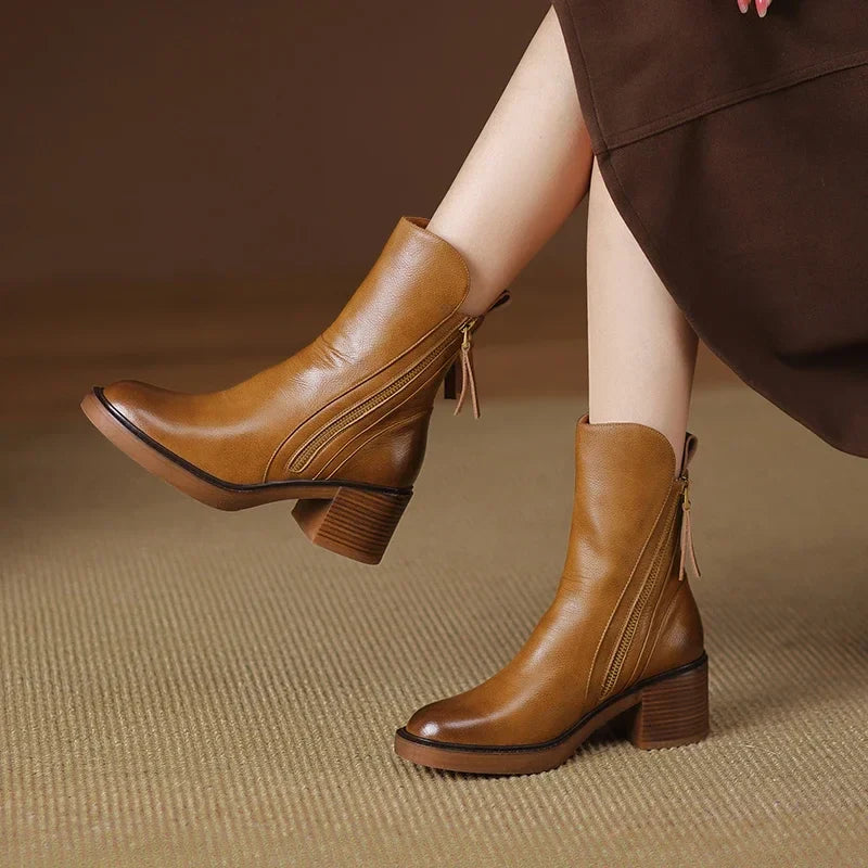 Monica – Botines Elegantes con Cremallera Lateral