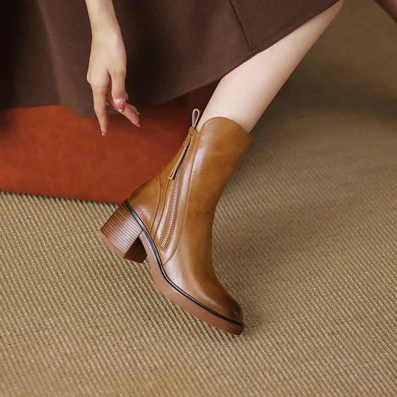 Monica – Botines Elegantes con Cremallera Lateral