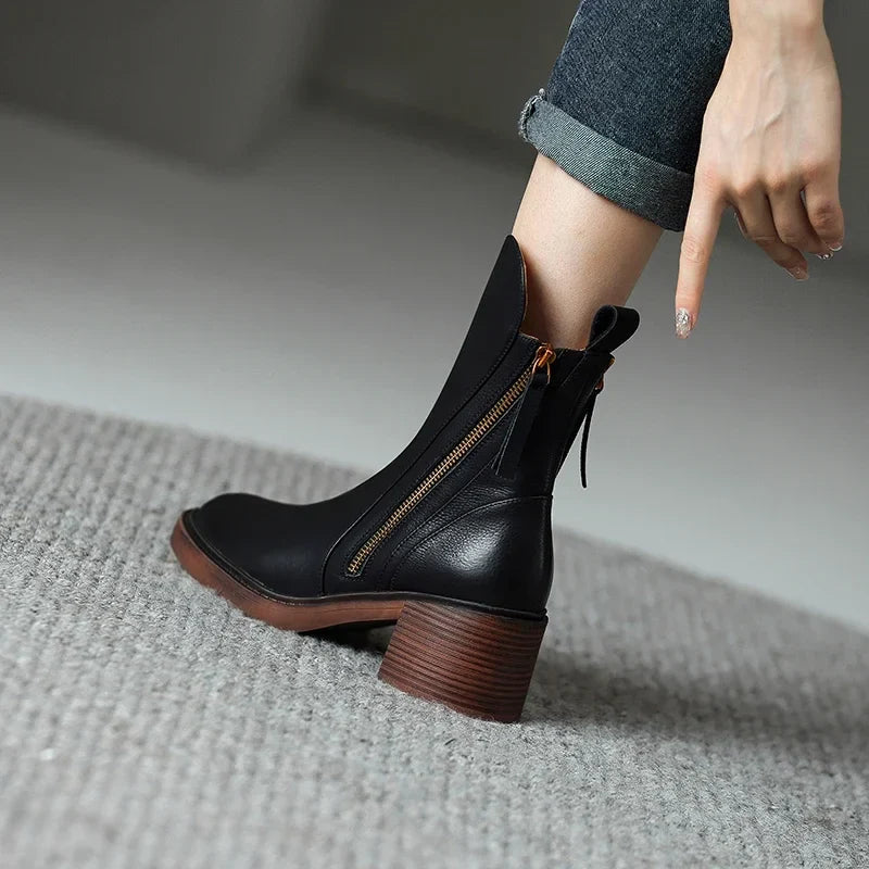 Monica – Botines Elegantes con Cremallera Lateral