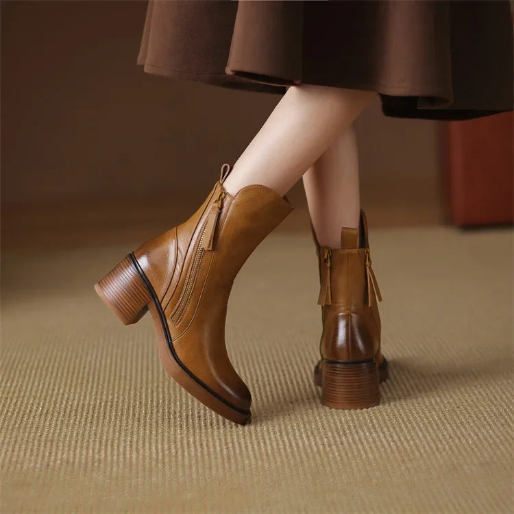 Monica – Botines Elegantes con Cremallera Lateral