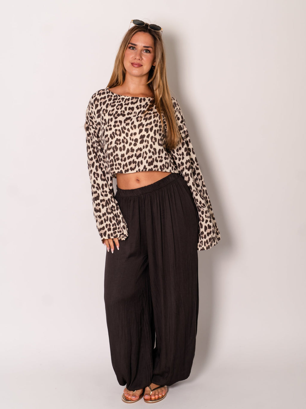 Ayla Musselin Bluse - Leo/Beige