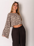 Ayla Musselin Bluse - Leo/Beige
