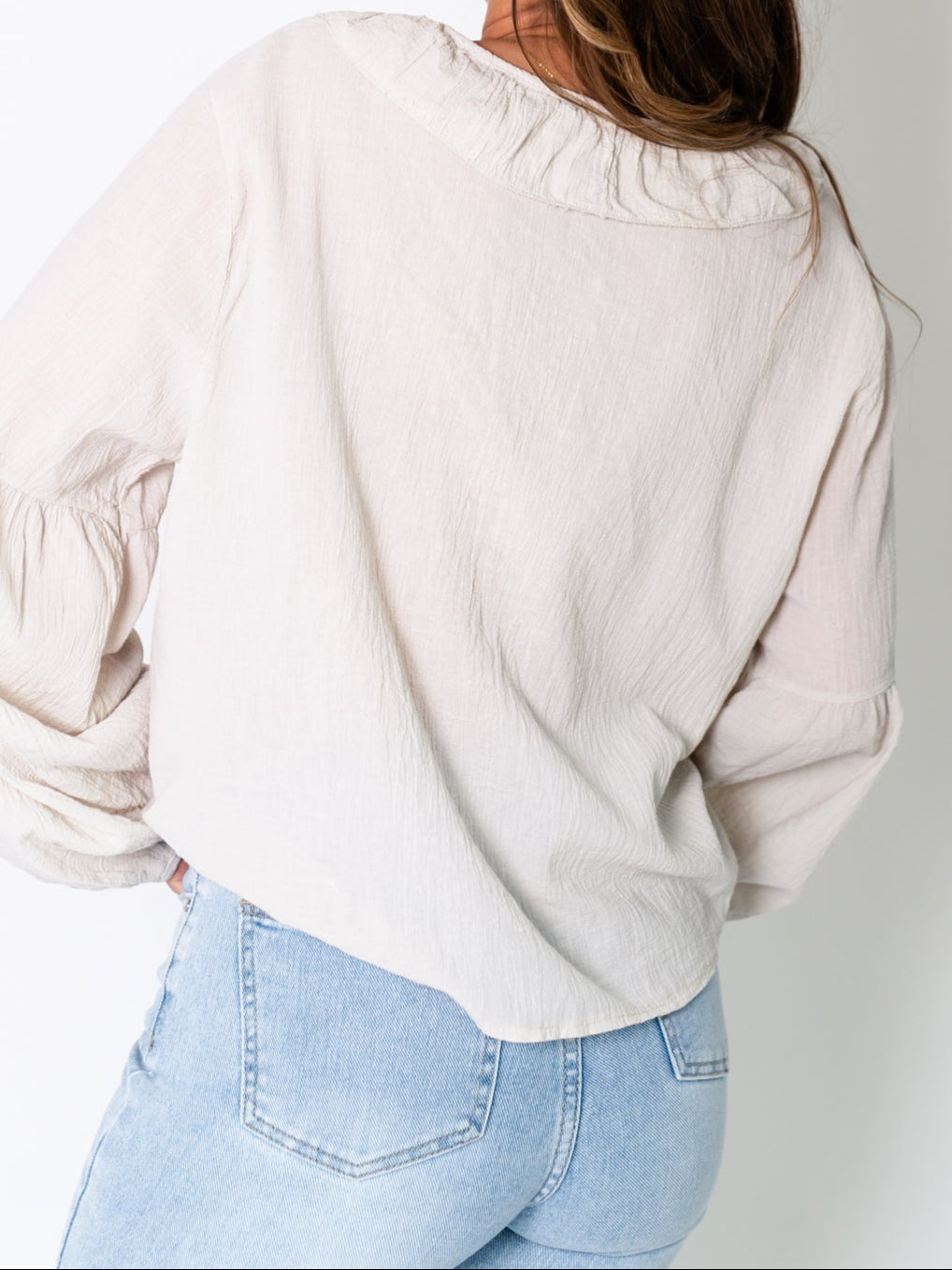 B-Ware 823. Selene Binde Bluse - Beige