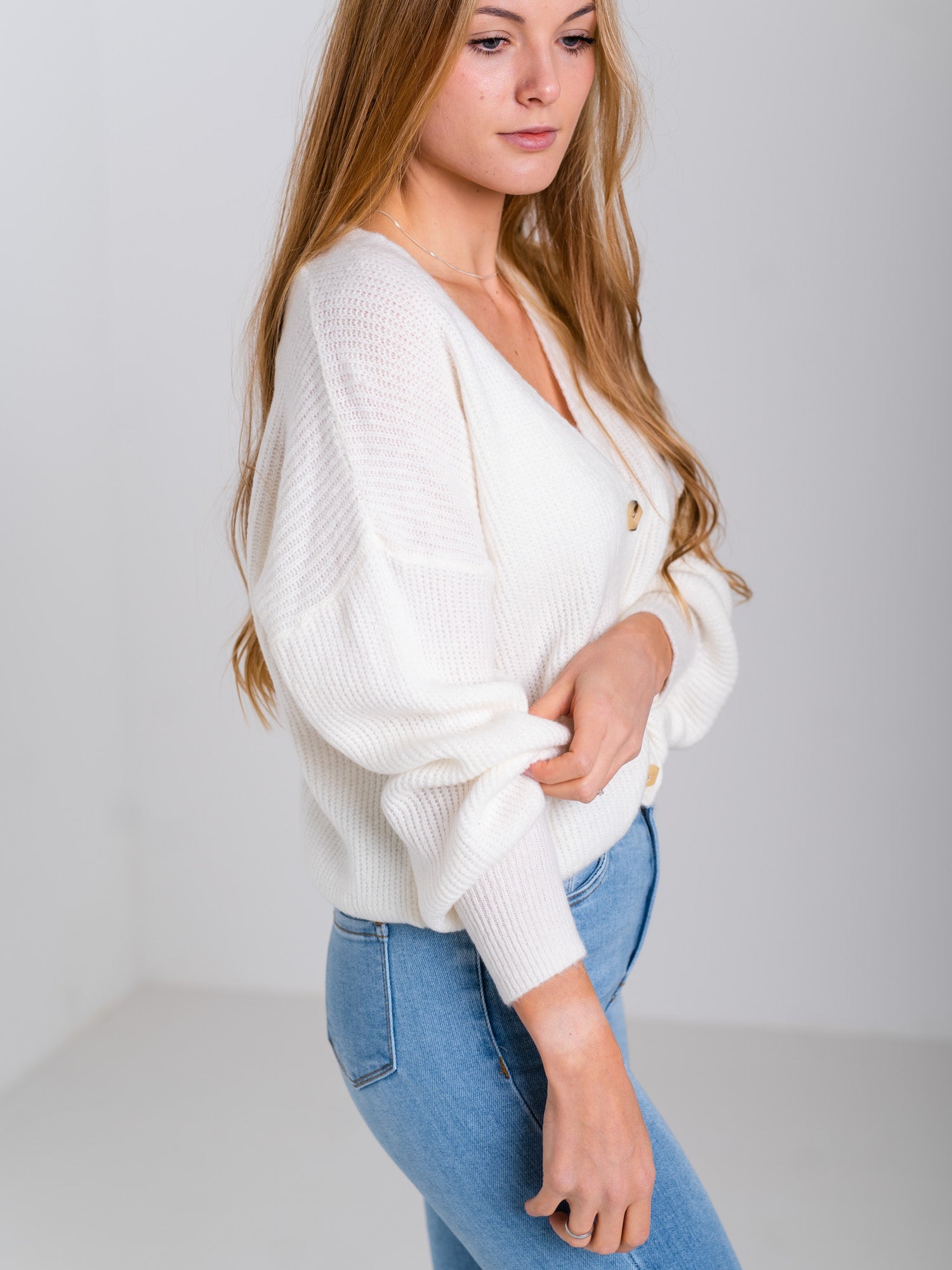 NINA Strickjacke - Weiß