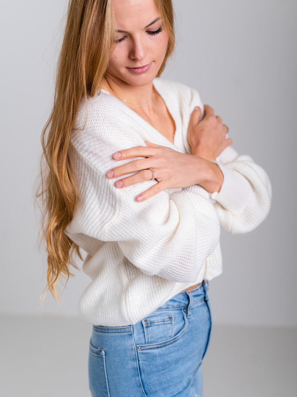 NINA Strickjacke - Weiß