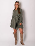 Filipa Musselin Kleid - Khaki