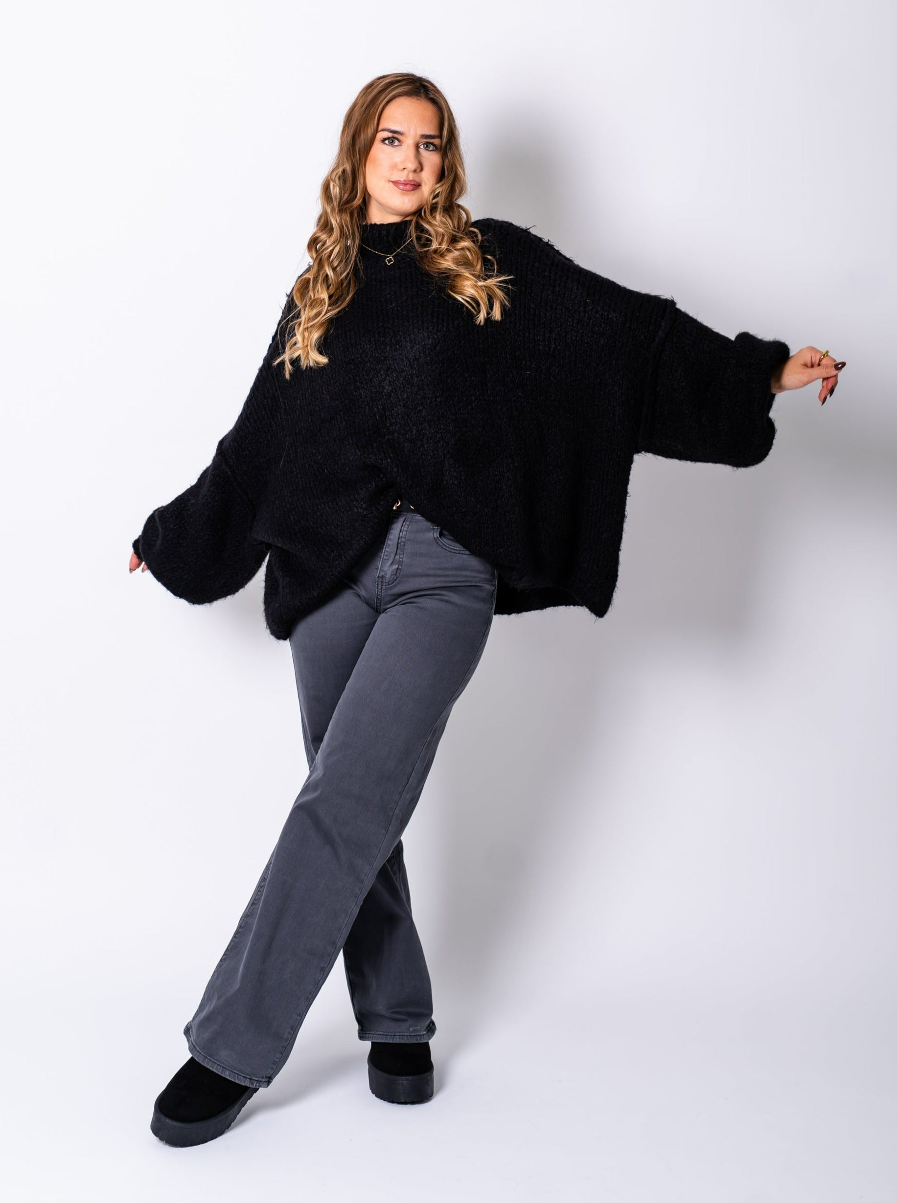 Meli Strick Pullover - Schwarz
