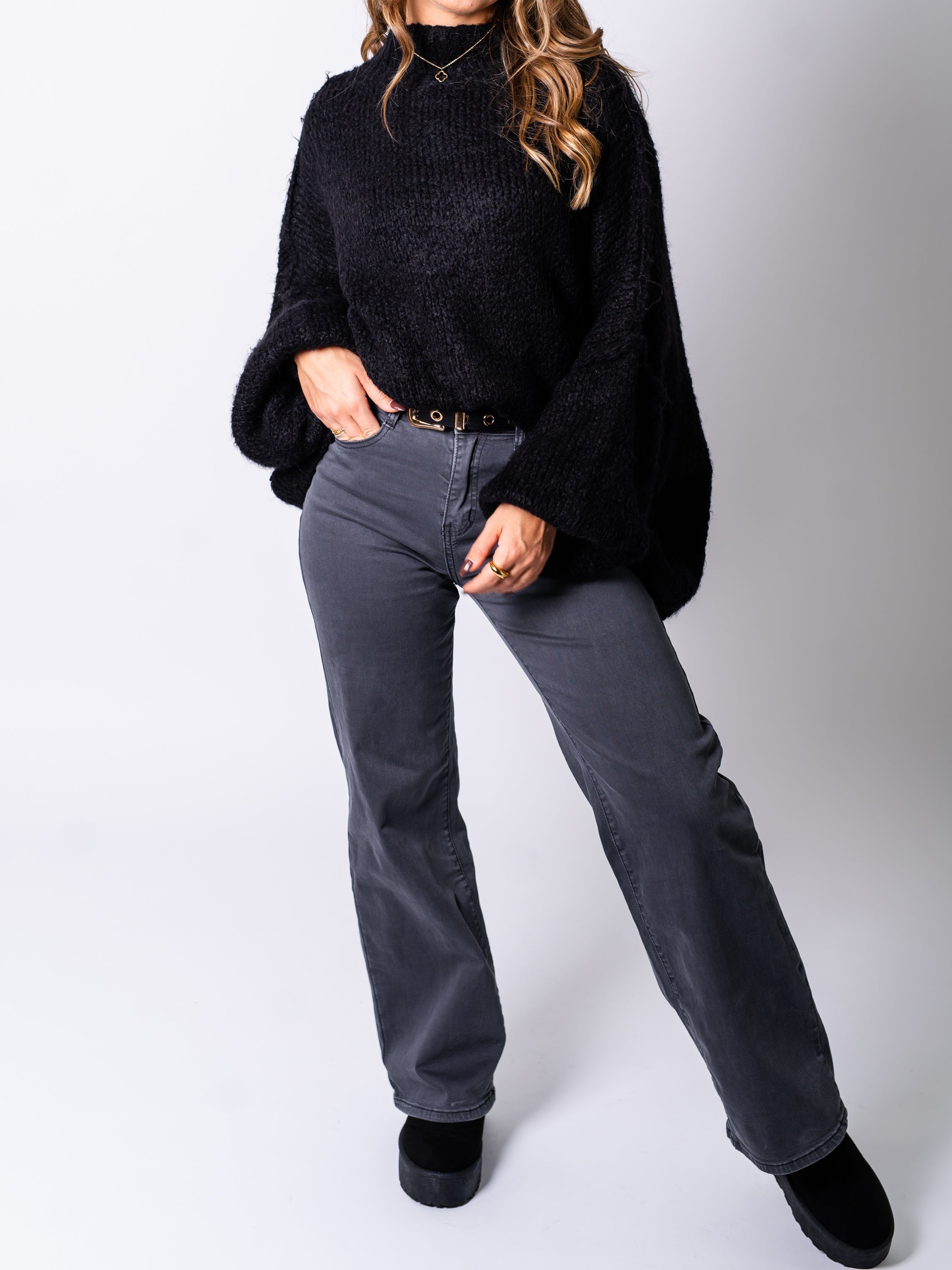 Meli Strick Pullover - Schwarz