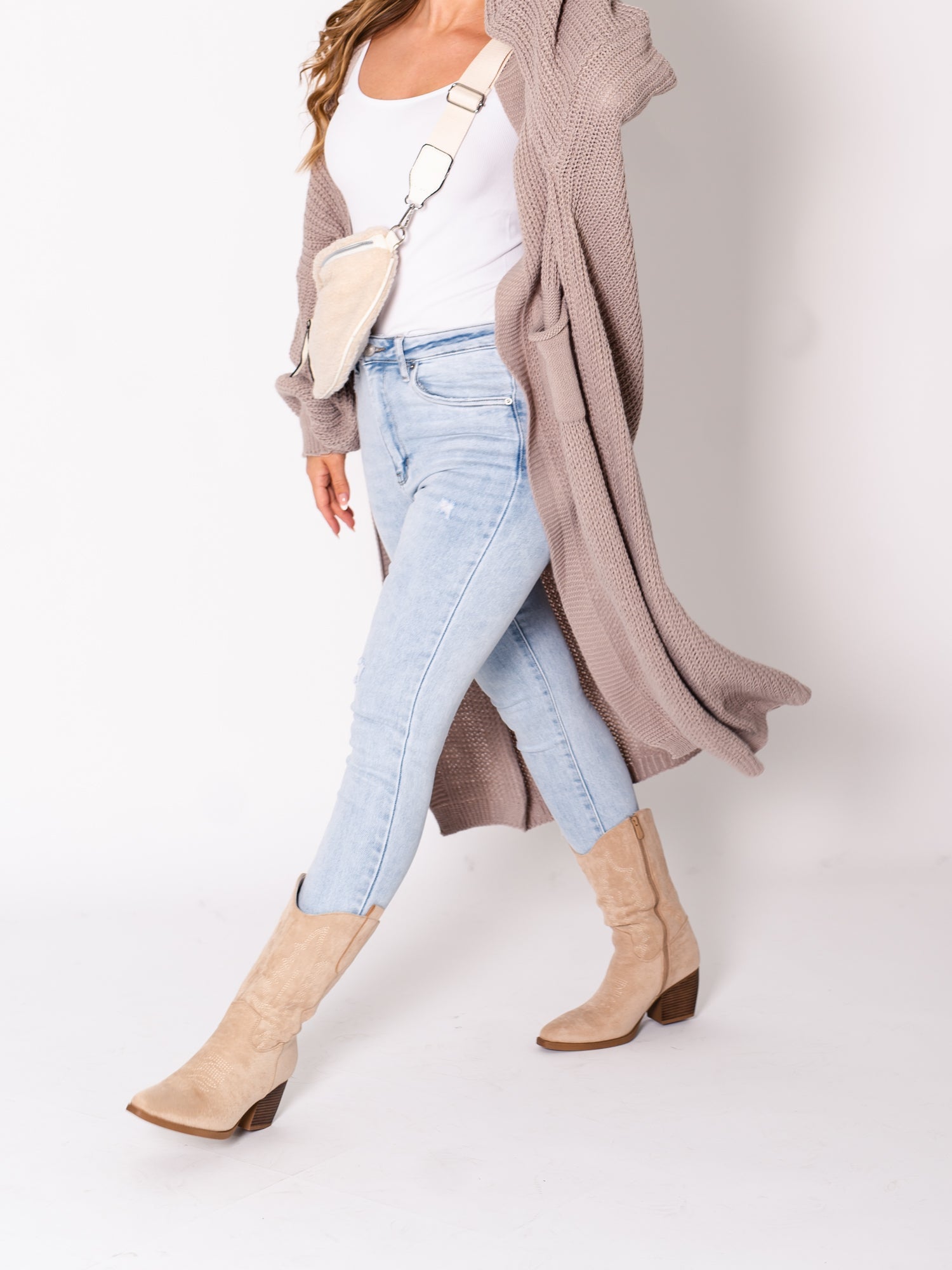 B-Ware 788. Kate Western Stiefel - Beige Größe 42