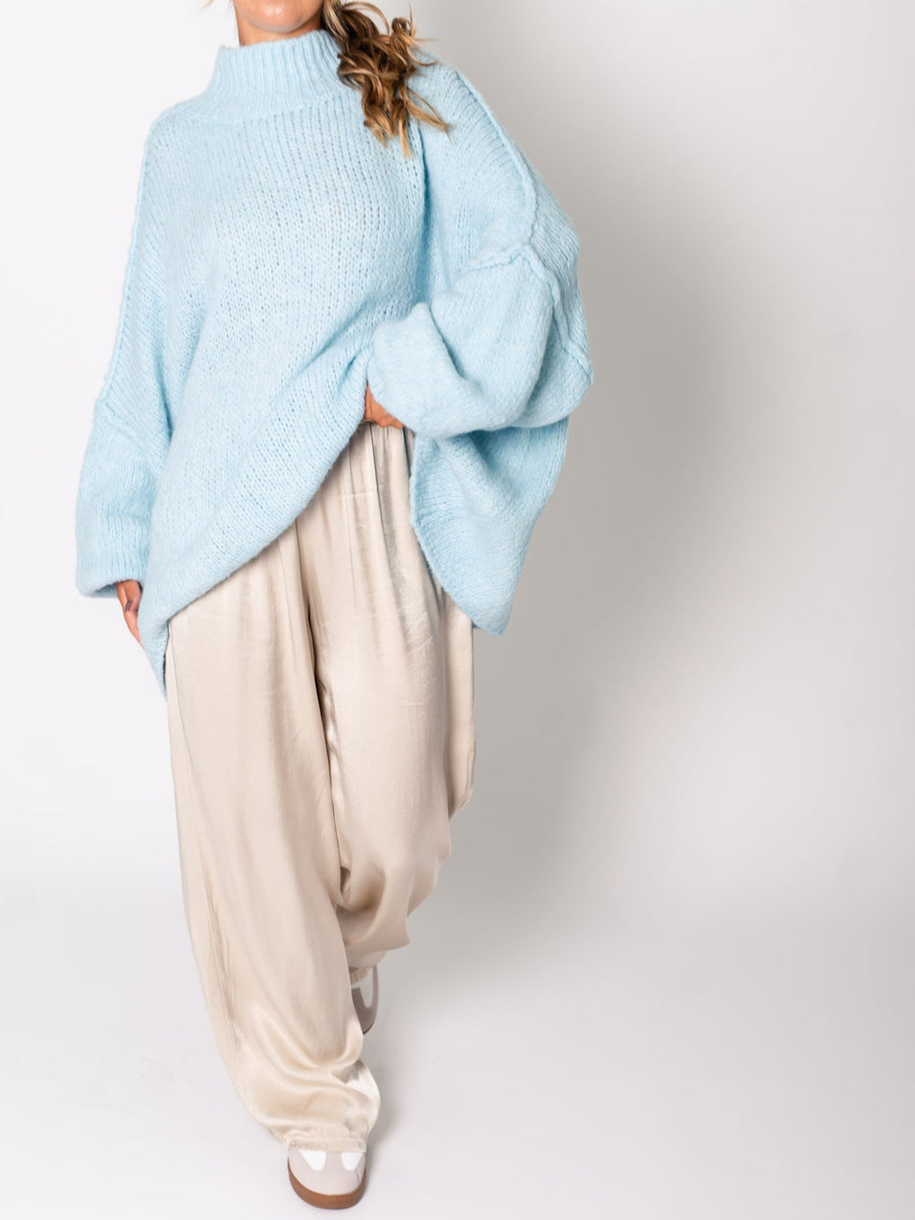 Meli Strick Pullover - Hellblau