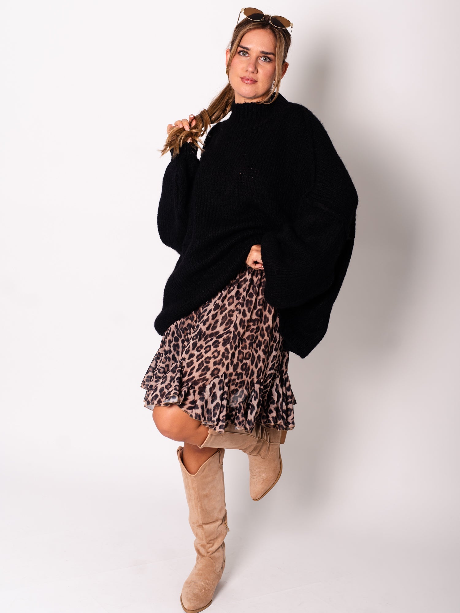 Meli Strick Pullover - Schwarz