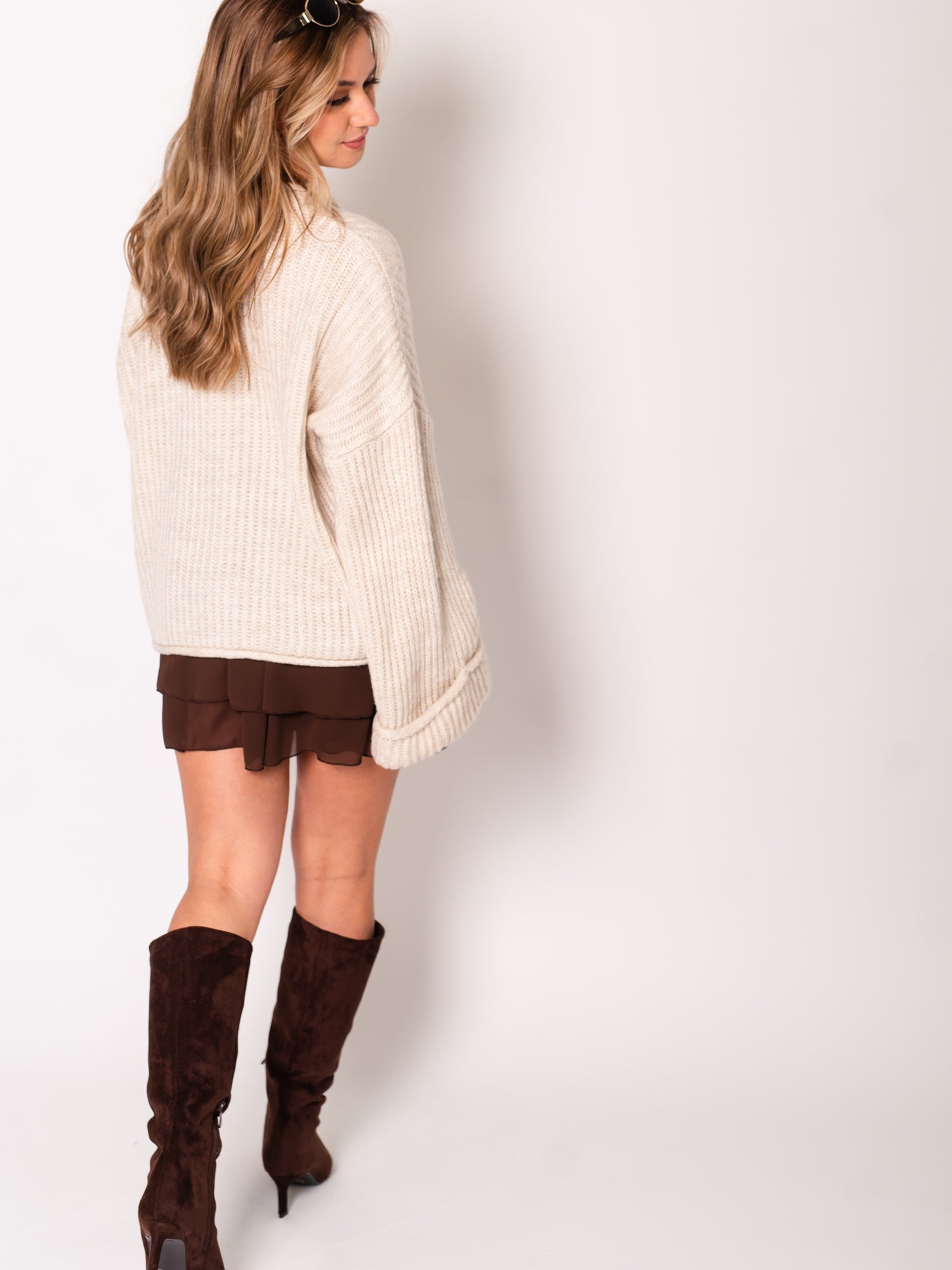 Flowy Volant Skort - Dunkelbraun