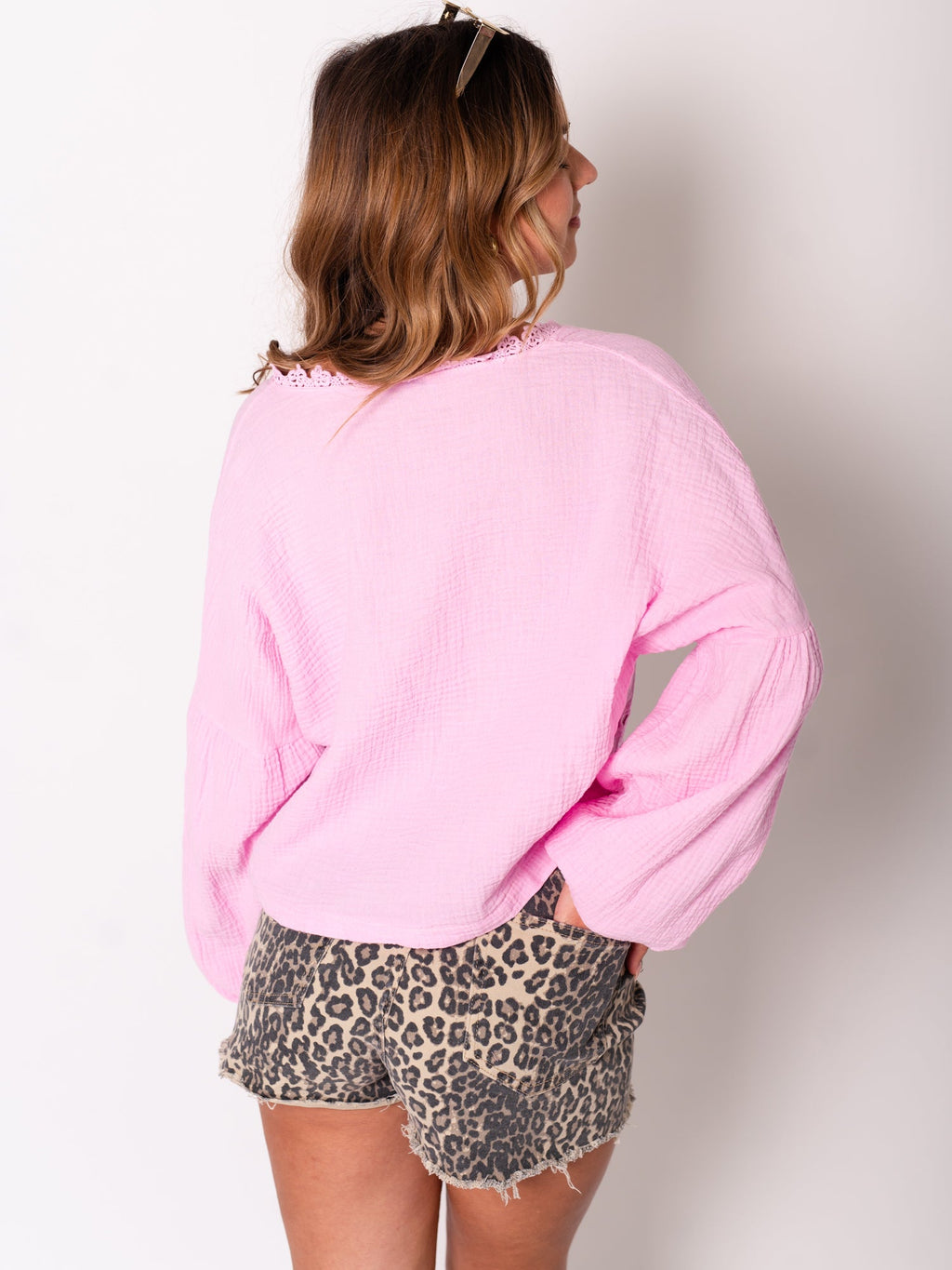 Lora Musselin Bluse - Pink