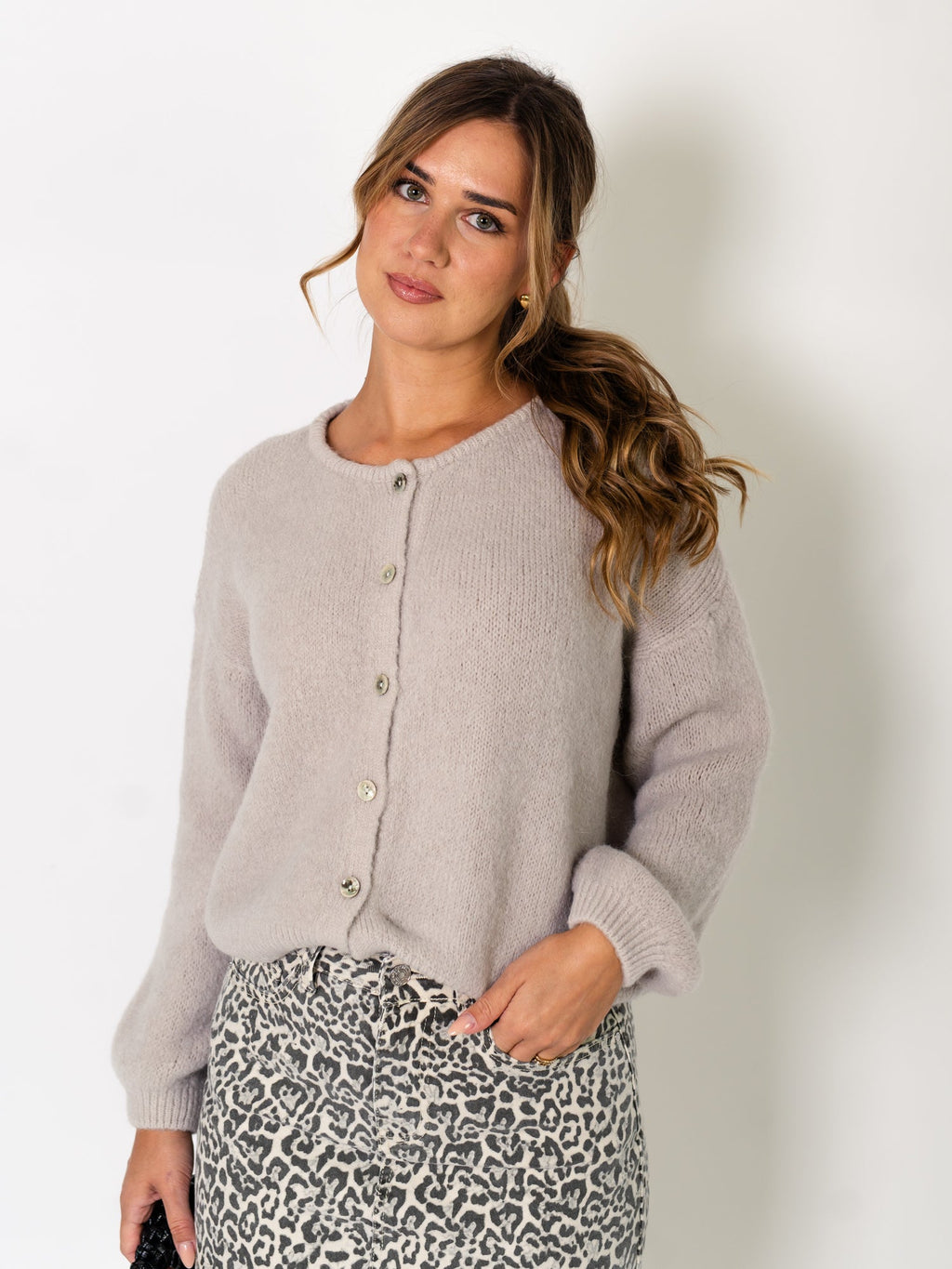 Hanni Soft Strickjacke - Greige