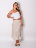 Satin Midi Rock - Creme