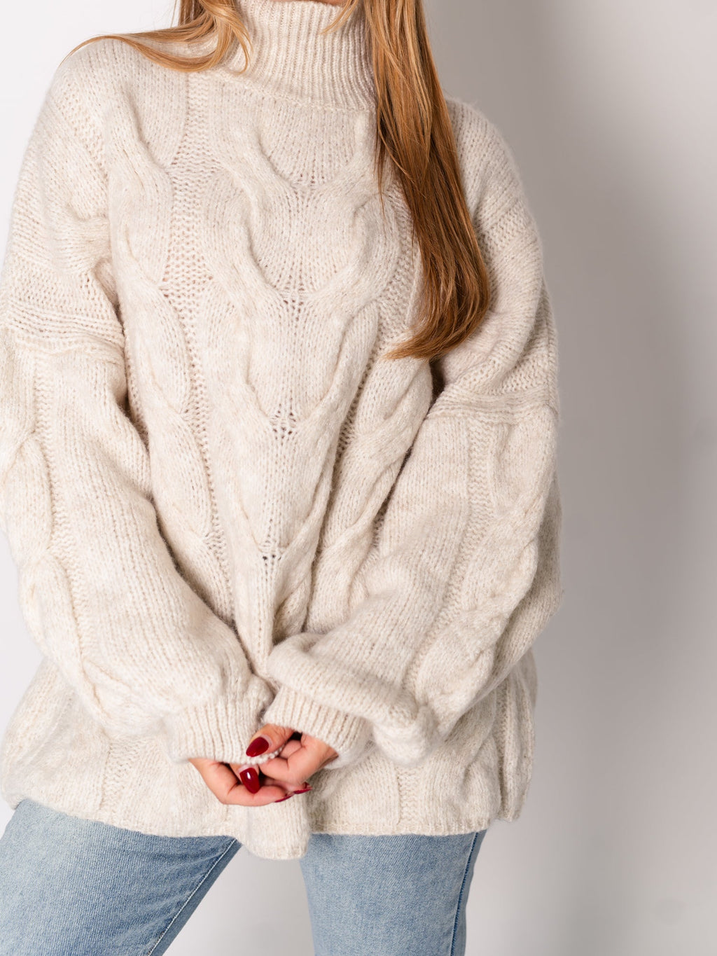 B-Ware 787. Amber Strick Pullover - Beige