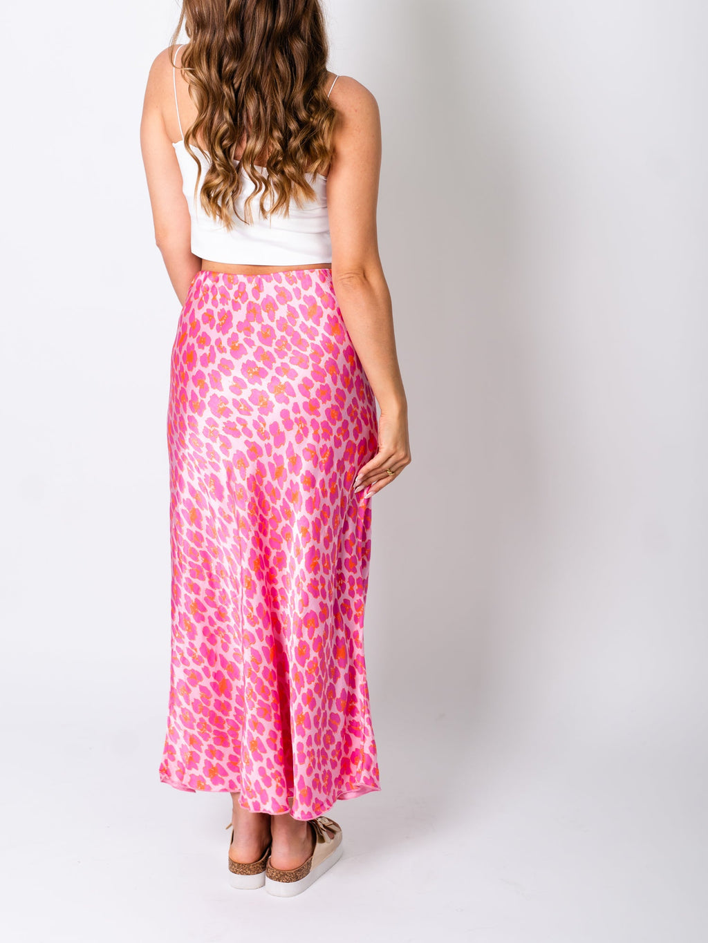 Leo Satin Rock - Pink/Orange