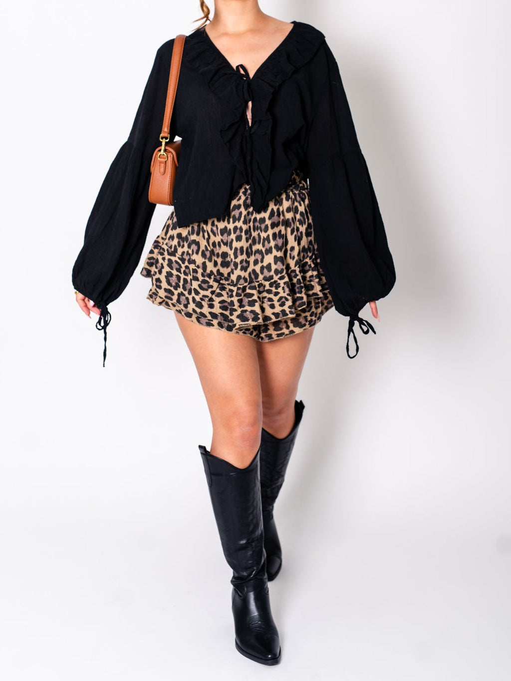 Selene Binde Bluse - Schwarz
