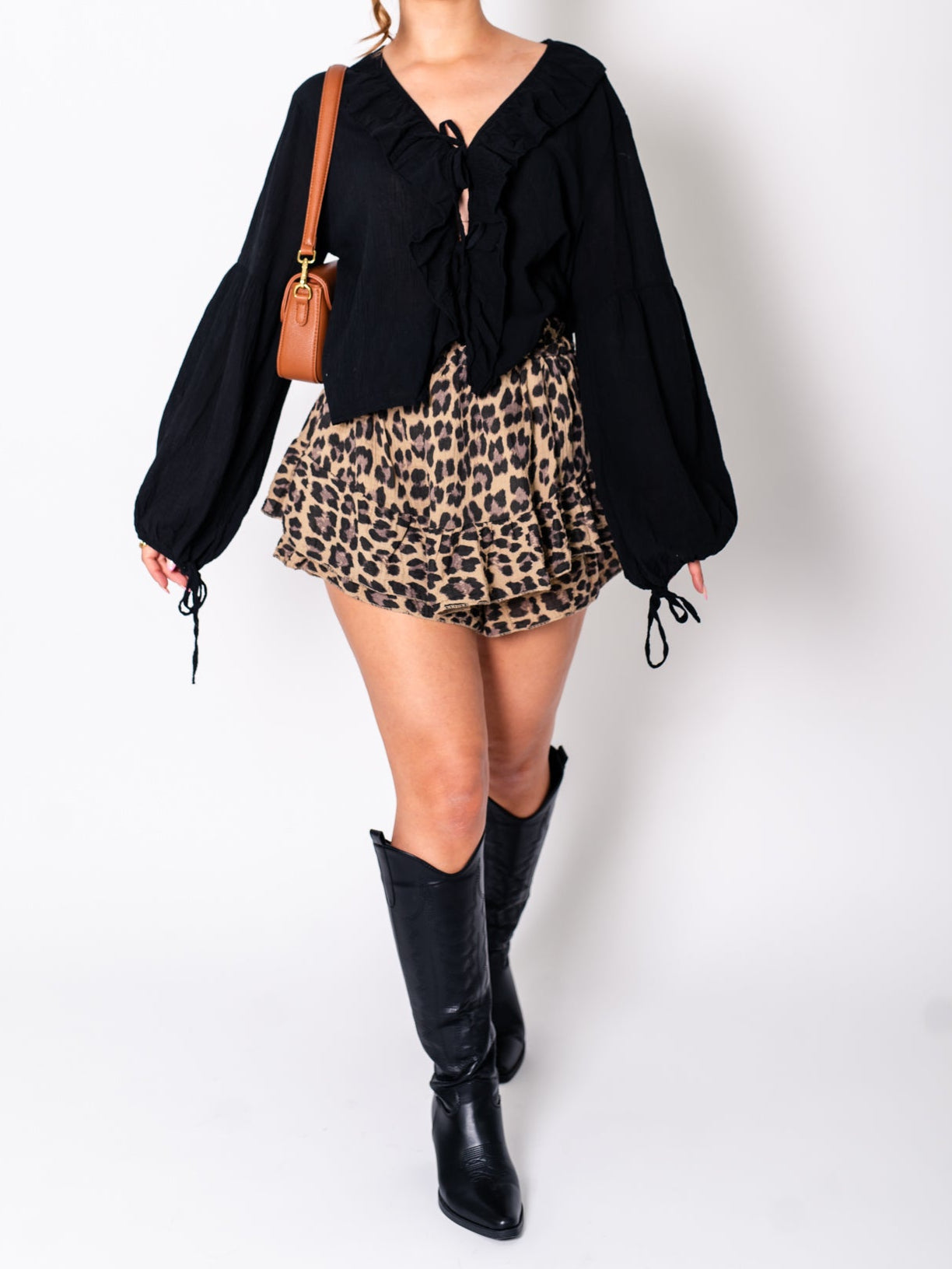 Selene Binde Bluse - Schwarz