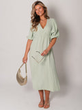 Amelia Musselin Kleid - Matcha