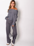 Amila Offshoulder Pullover - Dunkelgrau
