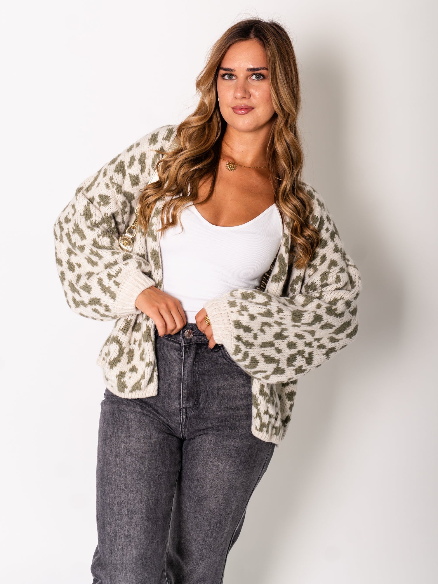 Leo Strickjacke - Khaki