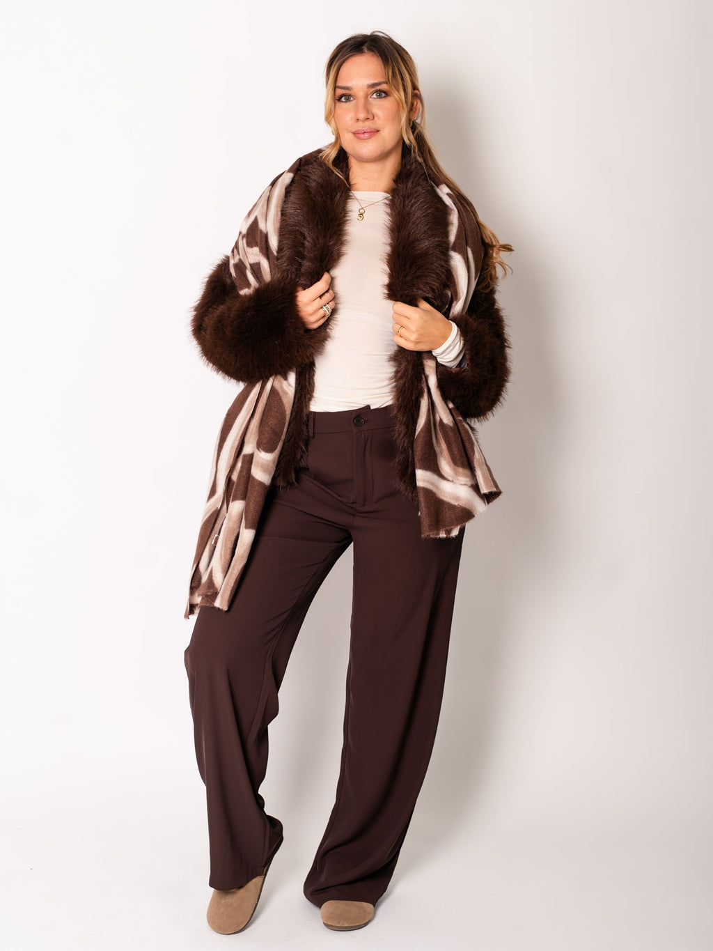 Sophia Fell Jacke - Braun