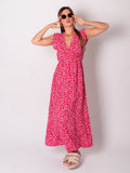Leonora Musselin Kleid -  Leo/Rot/Rosa