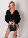 Lora Musselin Bluse - Schwarz
