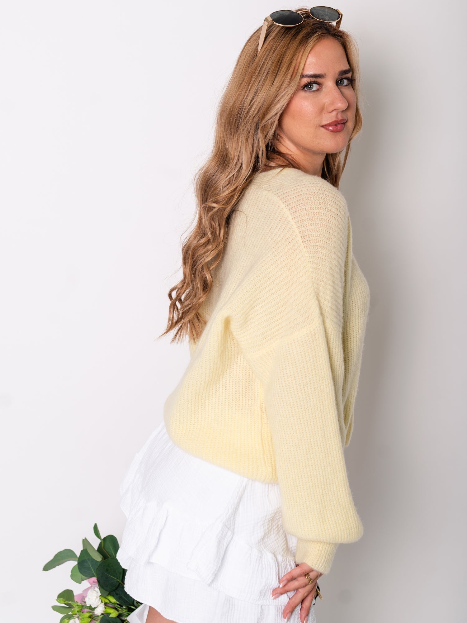 NINA Strickjacke - Zitronengelb