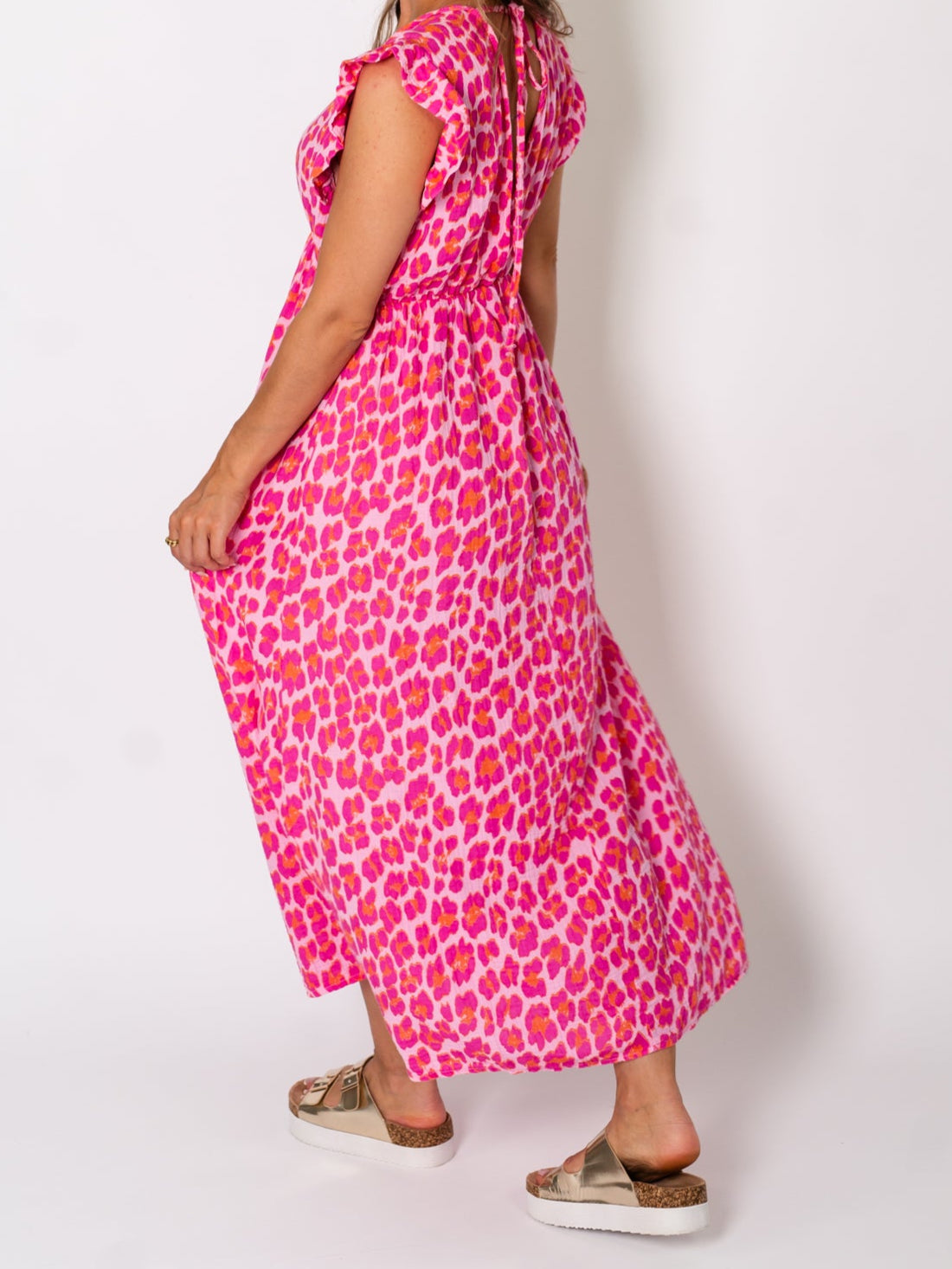 Leonora Musselin Kleid -  Leo/Pink