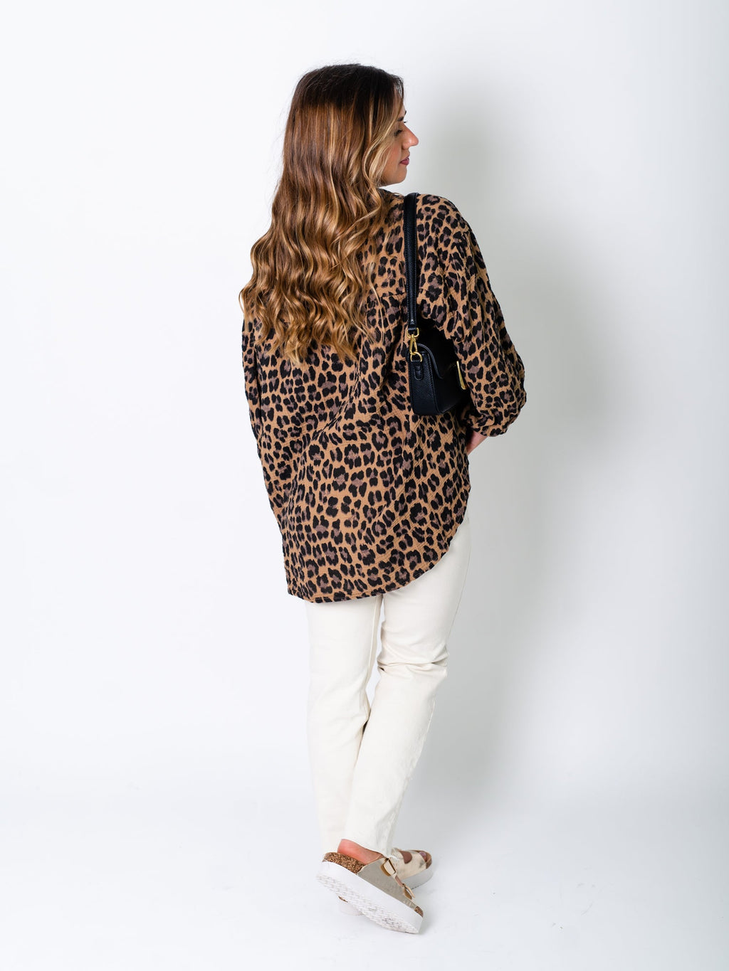 Leo Midi Waffle Bluse - Camel