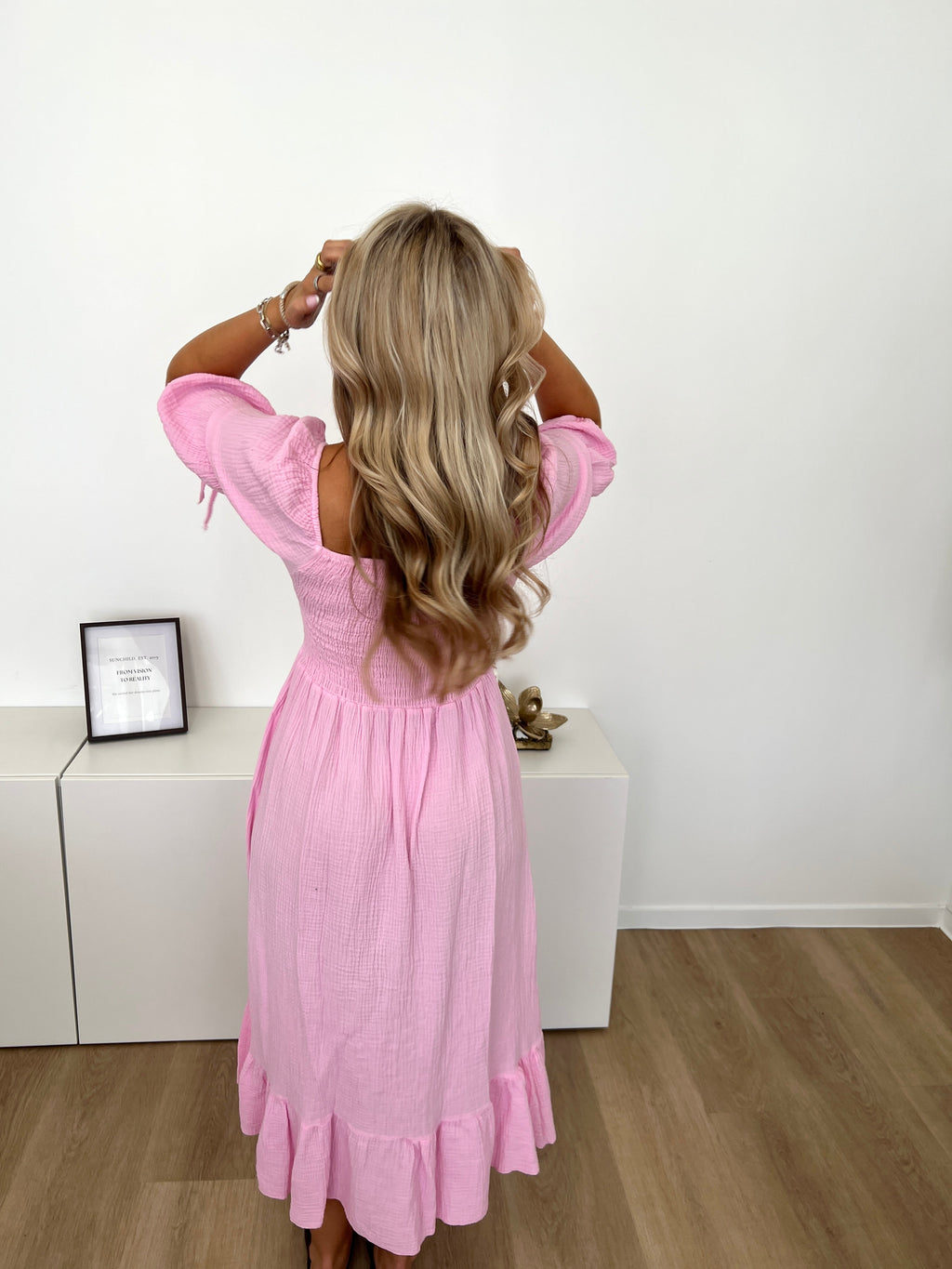 Carolina Musselin Kleid - Rosa