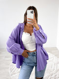 Midi Waffle Bluse - Lila