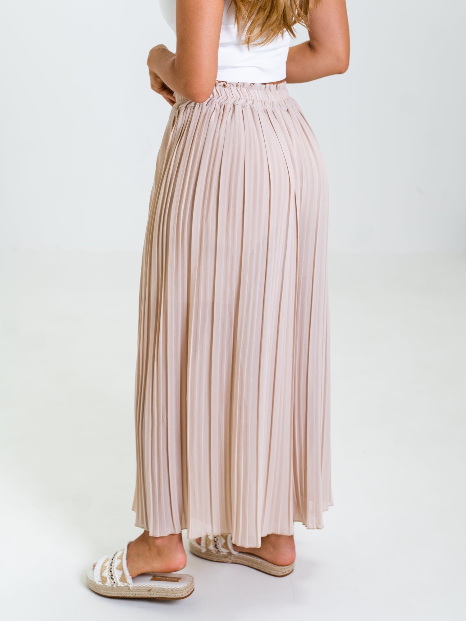 Lamiya Plissee Hose - Beige