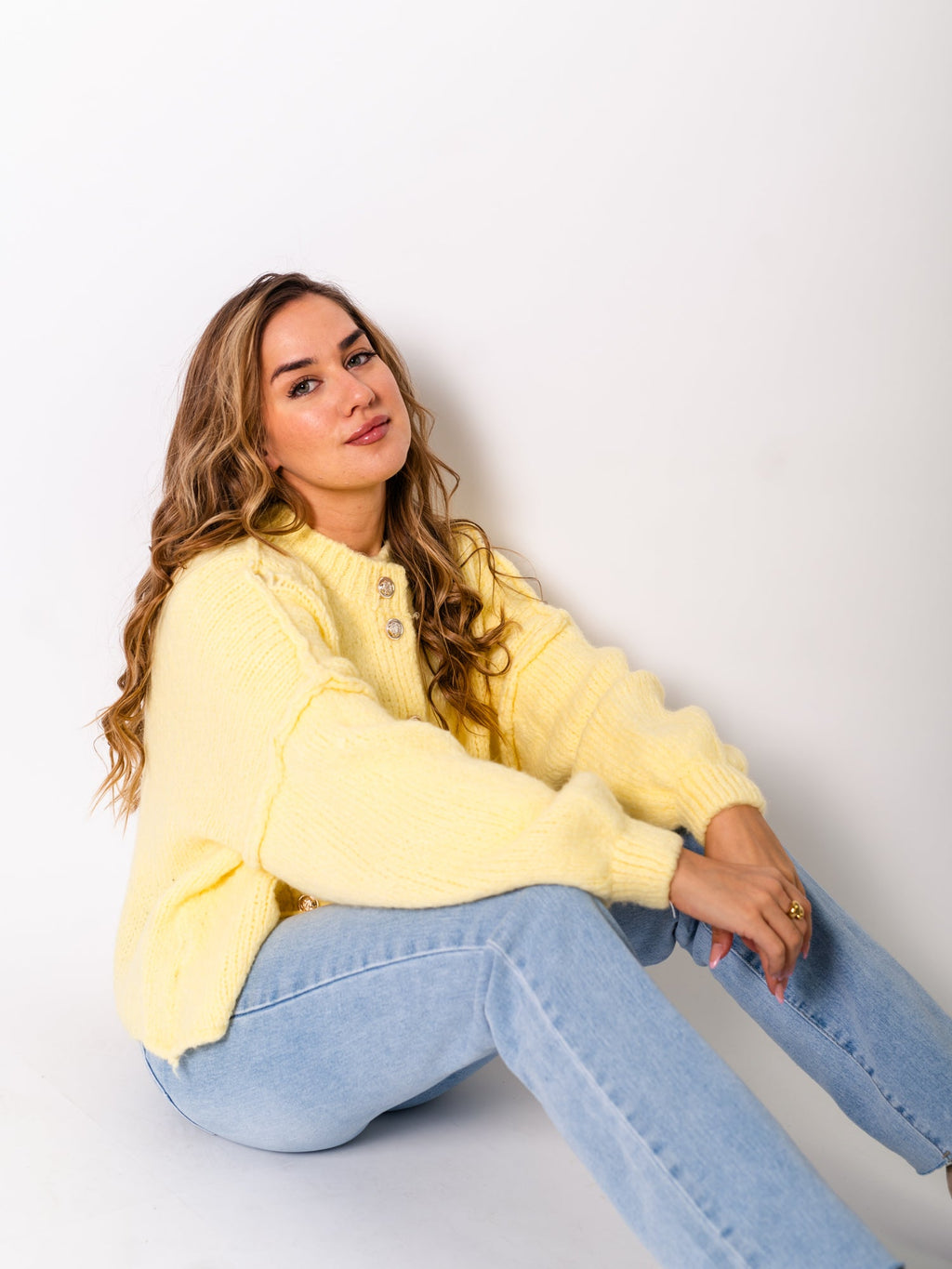 Emelie Strickjacke - Zitronengelb
