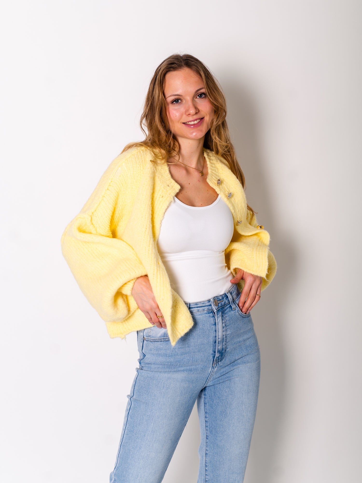 Emelie Strickjacke - Zitronengelb