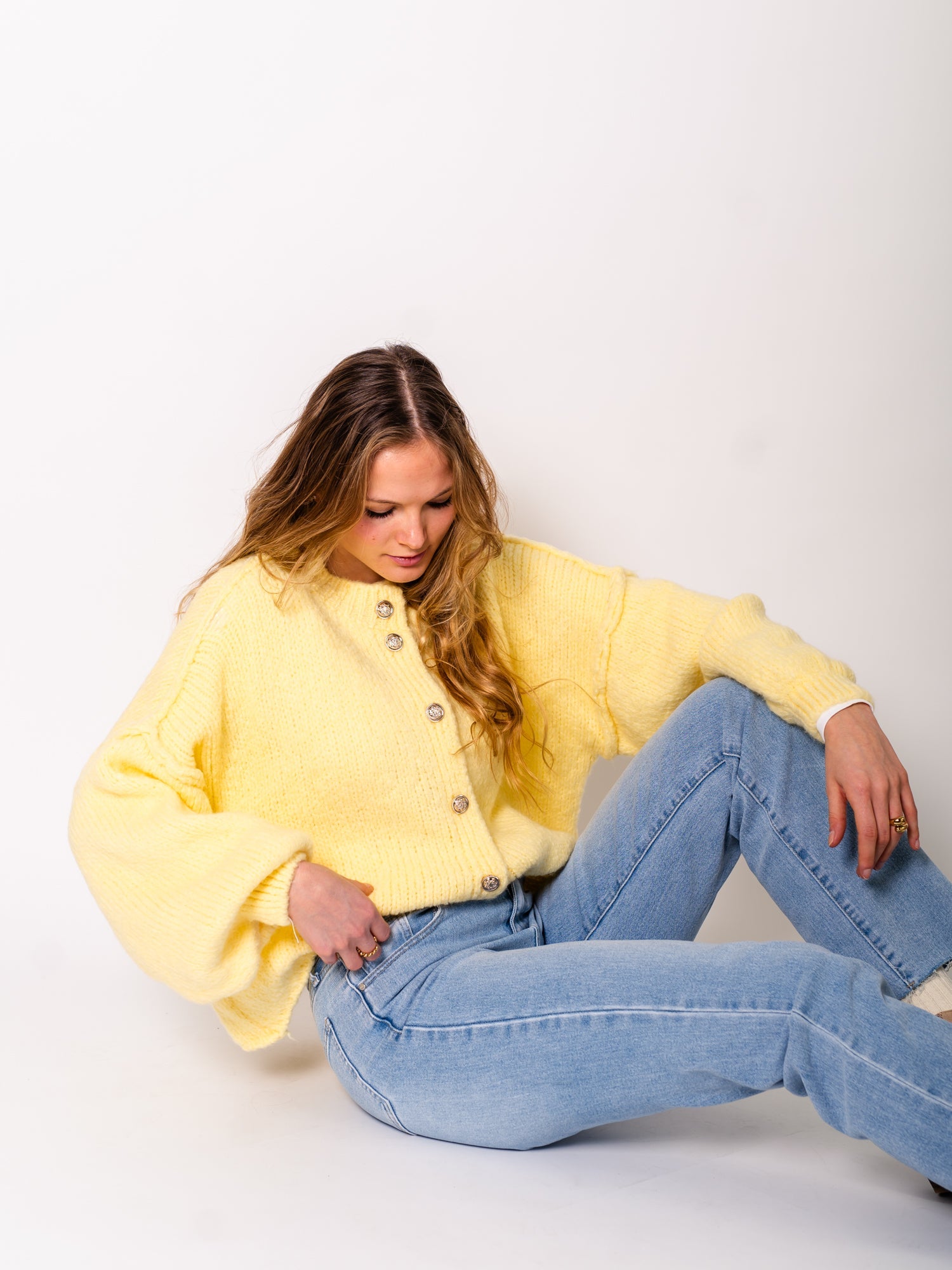 Emelie Strickjacke - Zitronengelb