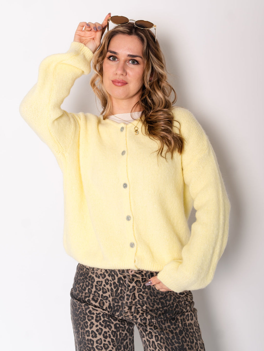 Hanni Soft Strickjacke - Zitronengelb