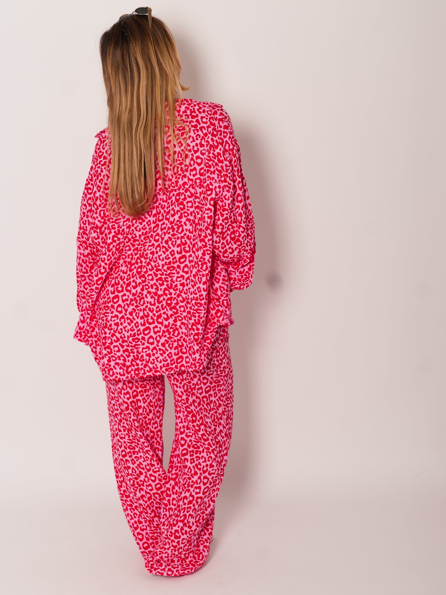 Beachy Musselin Hose - Mini Leo/Rosa/Rot