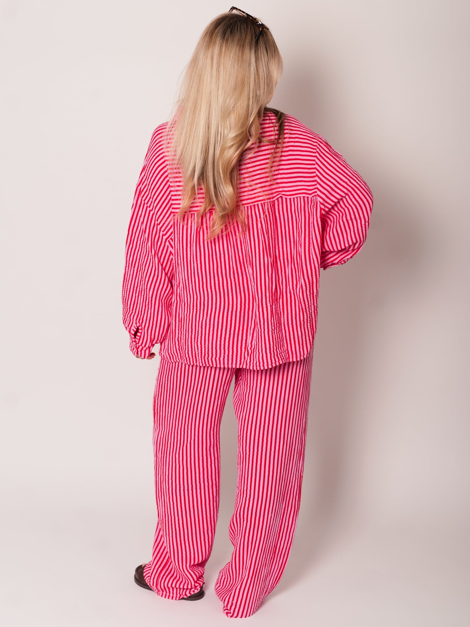 Beachy Musselin Hose -  Streifen/Rot/Rosa